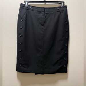 The Limited Black Classic Stylish Below the Knee Straight Skirt, Size 10, Black.